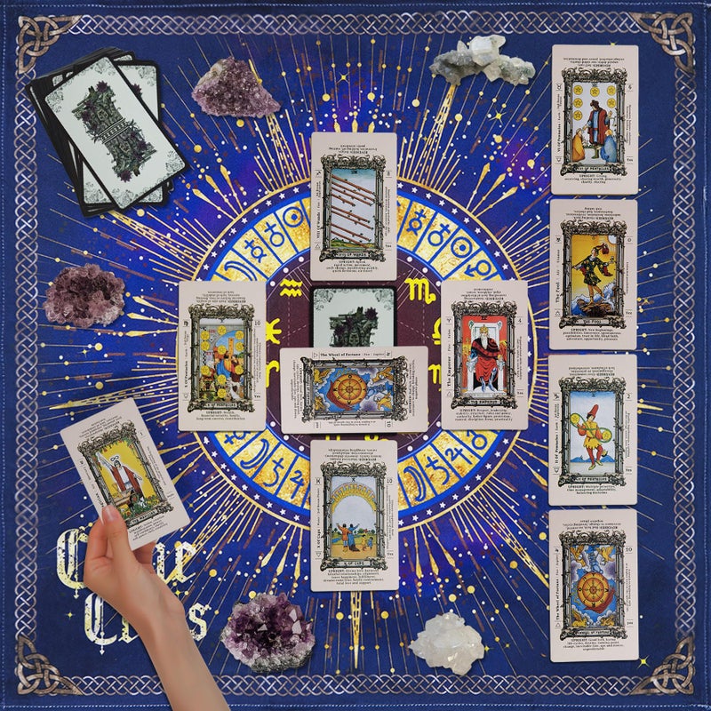 Knana Tarot Divination Altar Cloth - Velvet Tarot Accessories with Celtic Cross Pattern - Star - Image 5